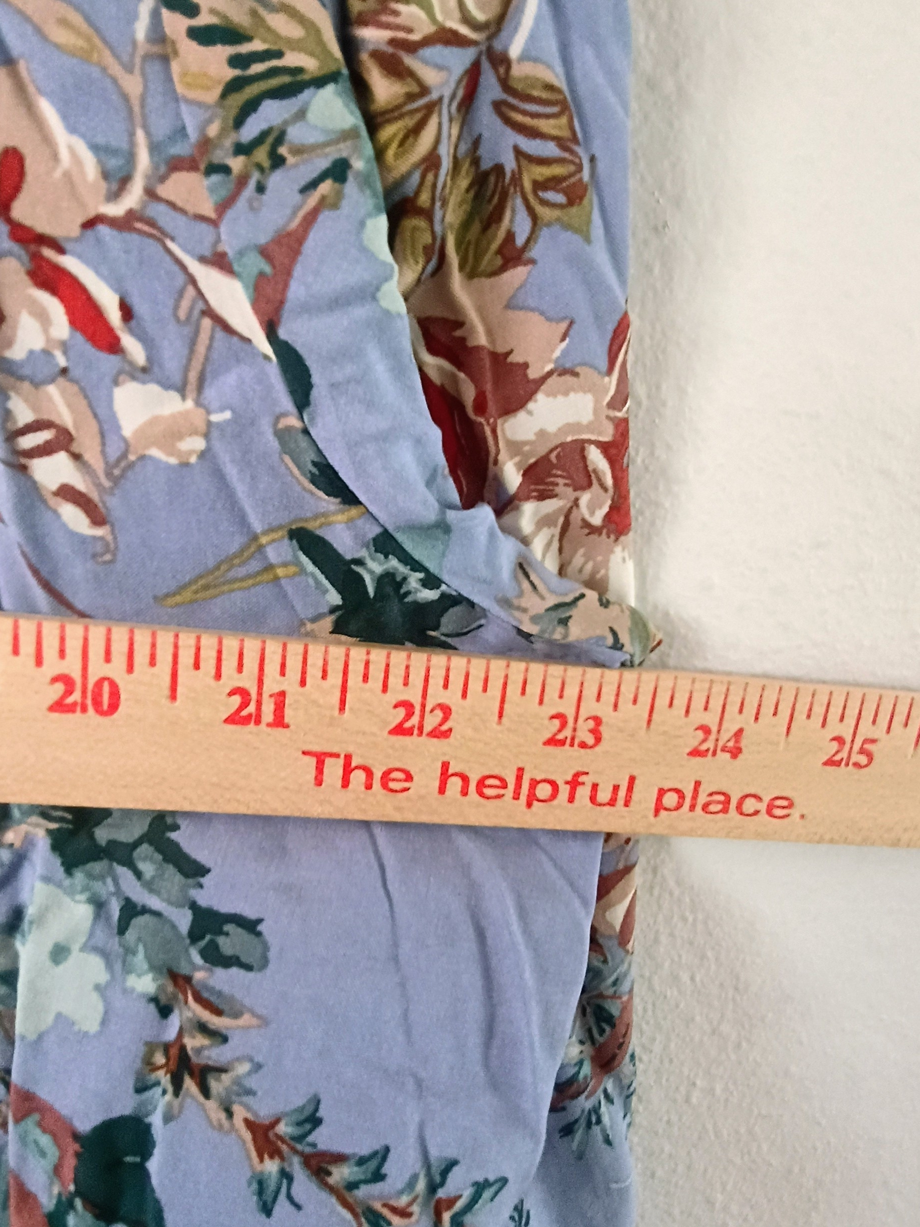Christopher & Banks Xl Floral Rayon Modal Long Sleeve Blouse Nwt Blue Xl — image 8 of 8